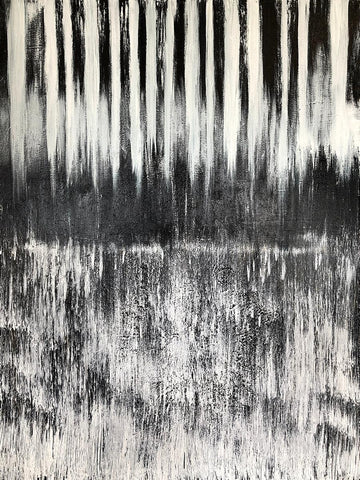 Black and white striped painting