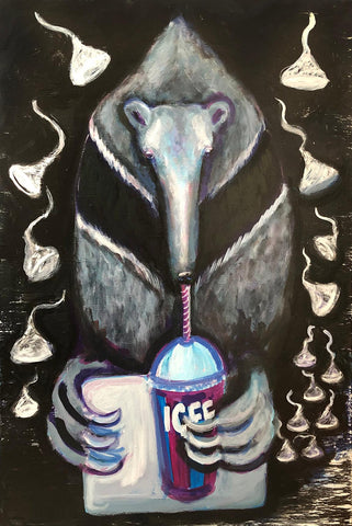 Funny anteater painting