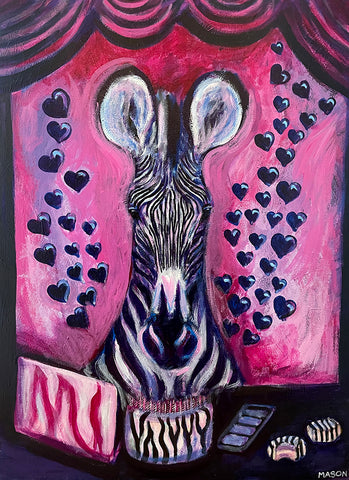 Painting of Grevy's Zebra at a birthday party