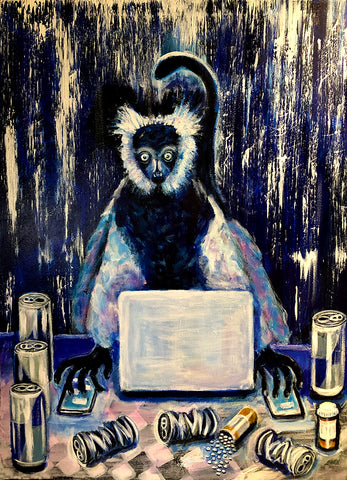 Humorous lemur art