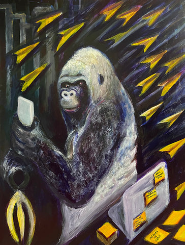 Funny mountain gorilla painting